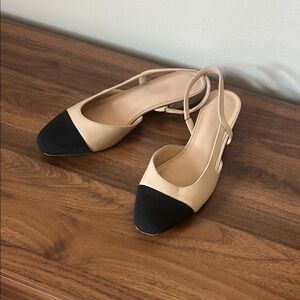 Black toe and tan Women's Slingback Shoes